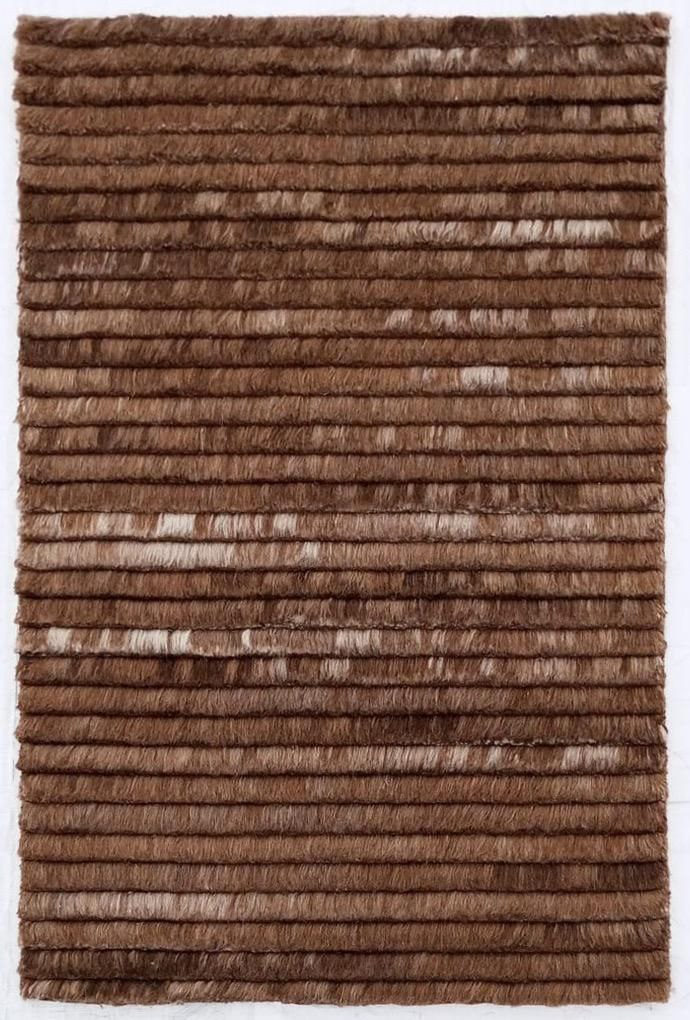 Textured Brown Handloom Rug